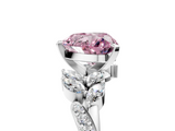 White gold Fancy Pink Heart  Solitaire Marquise Twist Band with Six-Prong Setting_50