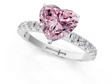 White gold Fancy Pink Heart  Solitaire Pavé Band with Four-Prong Setting_156