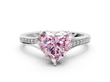 White gold Fancy Pink Heart  Solitaire Pavé Band with Four-Prong Setting_45