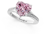 White gold Fancy Pink Heart  Solitaire Pavé Band with Four-Prong Setting_46