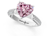 White gold Fancy Pink Heart  Solitaire Pavé Diamond Engagement Ring with Four-Prong Setting_157