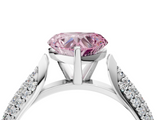 White gold Fancy Pink Heart  Solitaire Pavé Diamond Engagement Ring with Four-Prong Setting_160