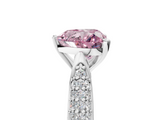 White gold Fancy Pink Heart  Solitaire Pavé Diamond Engagement Ring with Four-Prong Setting_161