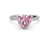 White gold Fancy Pink Heart  Solitaire Pavé Diamond Engagement Ring with Four-Prong Setting_39