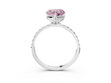 White gold Fancy Pink Heart  Solitaire Pavé Diamond Engagement Ring with Four-Prong Setting_42