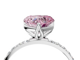 White gold Fancy Pink Heart  Solitaire Pavé Diamond Engagement Ring with Four-Prong Setting_43