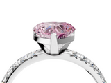 White gold Fancy Pink Heart  Solitaire Pave Diamond Engagement Ring with Four-Prong Setting_365
