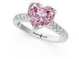White gold Fancy Pink Heart  Solitaire Pave Diamond Engagement Ring with Prong Setting_21