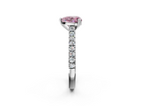 White gold Fancy Pink Heart  Solitaire Pave Diamond Engagement Ring with Prong Setting_22