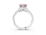 White gold Fancy Pink Heart  Solitaire Pave Diamond Engagement Ring with Prong Setting_23