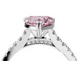 White gold Fancy Pink Heart  Solitaire Pave Diamond Engagement Ring with Prong Setting_24