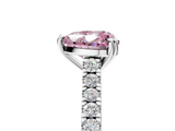 White gold Fancy Pink Heart  Solitaire Pave Diamond Engagement Ring with Prong Setting_25