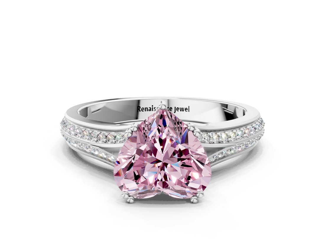 White gold Fancy Pink Heart  Solitaire Pave Split Shank Engagement Ring with Six-Prong Setting_35