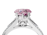 White gold Fancy Pink Heart  Solitaire Pave Split Shank Engagement Ring with Six-Prong Setting_41