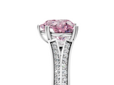 White gold Fancy Pink Heart  Solitaire Pave Split Shank Engagement Ring with Six-Prong Setting_42