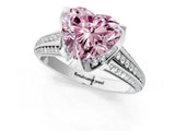 White gold Fancy Pink Heart  Solitaire Pave Split Shank Ring with Four-Prong Setting_112