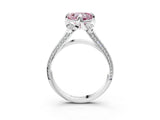 White gold Fancy Pink Heart  Solitaire Pave Split Shank Ring with Four-Prong Setting_114