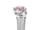 White gold Fancy Pink Heart  Solitaire Pave Split Shank Ring with Four-Prong Setting_116