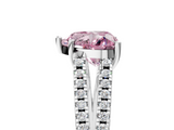 White gold Fancy Pink Heart  Solitaire Split Shank Pavé Diamond Engagement Ring_393