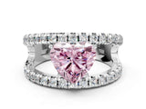 White gold Fancy Pink Heart  Solitaire Split Shank Pave Diamond Ring_44