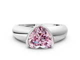 White gold Fancy Pink Heart  Solitaire Tension Set Diamond Ring with Wide Band_20