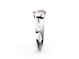 White gold Fancy Pink Heart  Solitaire Tension Set Diamond Ring with Wide Band_22