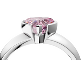 White gold Fancy Pink Heart  Solitaire Tension Set Diamond Ring with Wide Band_24