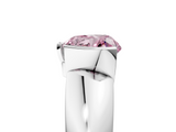 White gold Fancy Pink Heart  Solitaire Tension Set Diamond Ring with Wide Band_25