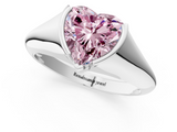 White gold Fancy Pink Heart  Solitaire Tension Set Diamond Ring_21