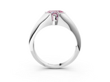 White gold Fancy Pink Heart  Solitaire Tension Set Diamond Ring_23