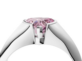 White gold Fancy Pink Heart  Solitaire Tension Set Diamond Ring_24