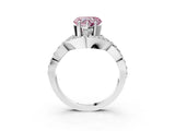 White gold Fancy Pink Heart  Solitaire Twist Band Pavé Diamond Engagement Ring_33