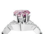 White gold Fancy Pink Heart  Solitaire Twist Band Pavé Diamond Engagement Ring_34