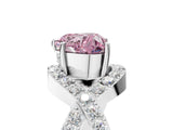 White gold Fancy Pink Heart  Solitaire Twist Band Pavé Diamond Engagement Ring_35