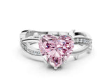 White gold Fancy Pink Heart  Solitaire Twist Band with Pavé Accents and Four-Prong Setting_20