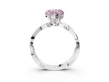 White gold Fancy Pink Heart  Solitaire Twist Band with Pavé Accents and Four-Prong Setting_23