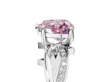White gold Fancy Pink Heart  Solitaire Twist Band with Pavé Accents and Four-Prong Setting_25