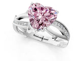 White gold Fancy Pink Heart  Solitaire Twist Band with Pavé Accents and Four-Prong Setting_26