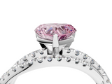 White gold Fancy Pink Heart  Solitaire Twist Band with Pavé Setting and Four-Prong Setting_116