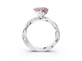 White gold Fancy Pink Heart  Solitaire Twist Band with Pave Prong Setting_48