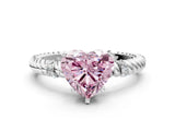 White gold Fancy Pink Heart  Solitaire Twisted Band Prong Set Engagement Ring_61