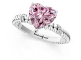 White gold Fancy Pink Heart  Solitaire Twisted Band Prong Set Engagement Ring_62