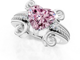White gold Fancy Pink Heart  Solitaire Twisted Band Scroll Prong Ring_27