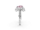 White gold Fancy Pink Heart  Solitaire Twisted Band Scroll Prong Ring_28