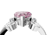 White gold Fancy Pink Heart  Solitaire Twisted Band Scroll Prong Ring_30