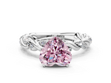 White gold Fancy Pink Heart  Solitaire Twisted Band with Pavé Accents and Four-Prong Setting_3