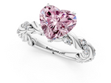 White gold Fancy Pink Heart  Solitaire Twisted Band with Pavé Accents and Four-Prong Setting_4