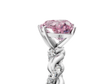 White gold Fancy Pink Heart  Solitaire Twisted Band with Pavé Accents and Four-Prong Setting_8