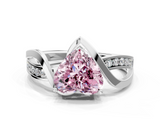 White gold Fancy Pink Heart  Solitaire Twisted Band with Prong Setting_3