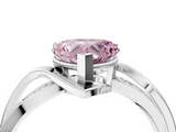 White gold Fancy Pink Heart  Solitaire Twisted Band with Prong Setting_7